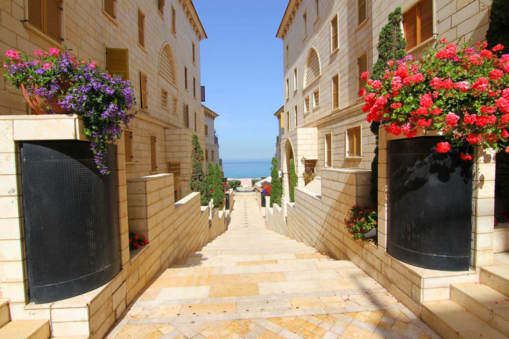 The fully gated and serviced complex Andromeda Hill in Old Jaffa by Jaffa Port overlooking the Mediterranean Sea. A one of a kind complex in a unique location. Photo by Su Casa Tel Aviv Real Estate. All Rights Reserved. 