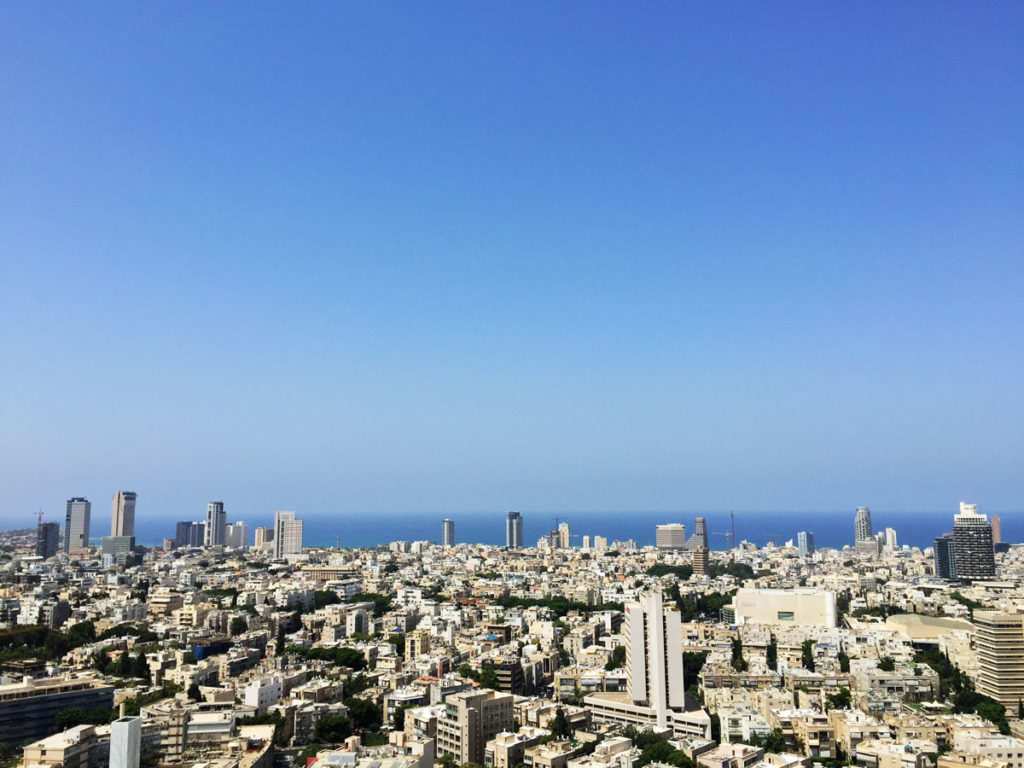 Tel Aviv from above. The Tel Aviv skyline as seen from the 30th floor of the Sarona Tower. Photo by Su Casa Tel Aviv Real Estate. All Rights Reserved.